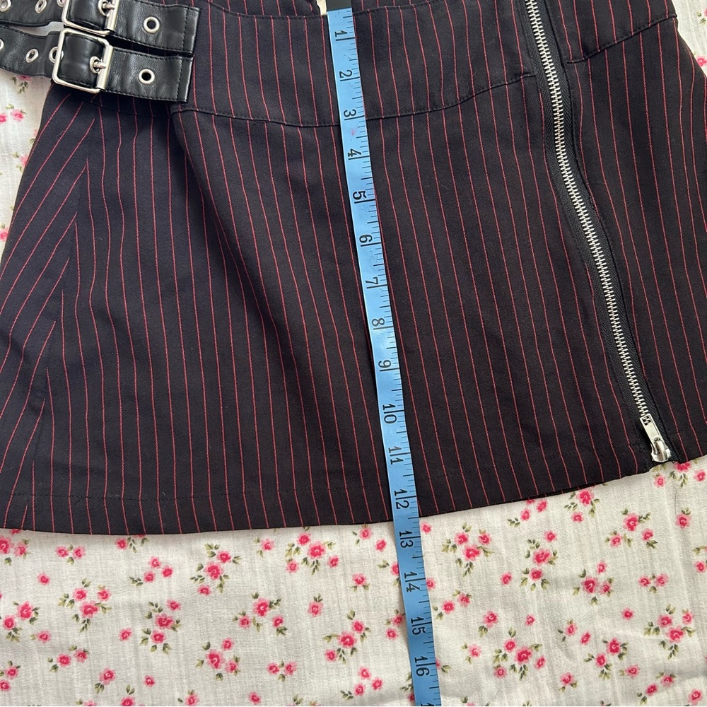 Current Mood (Dolls Kill) Purge The Poison Black And Red Pinstripe Skirt View 4